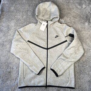 Nike NSW Windrunner Tech Fleece Zip Hoodie Sizes Men Heather Grey
